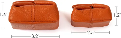 Miniatura 3 de Cockatoo Monedero de cuero genuino para cambio, mini billetera con bolsillo a presión para hombres y mujeres, Rojo (Aurora Red), Casual