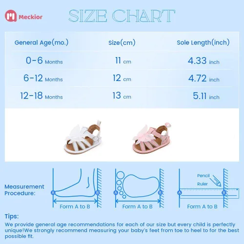 Miniatura 176 de Meckior Sandalias de verano con punta abierta y suave de piel sintética para bebés y niñas pequeñas