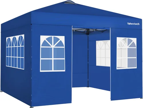 Miniatura 10 de Yaheetech Tienda de campaña desplegable de 10 x 10 pies con 4 paredes laterales y configuración de un solo empuje y bolsa enrollable, tienda