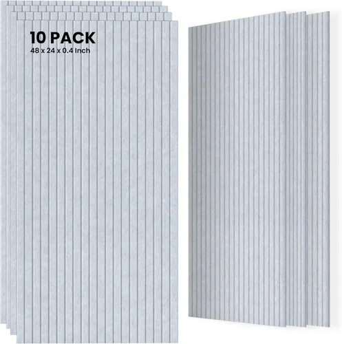 Miniatura 21 de Paquete de 10 paneles acústicos grandes, paneles de espuma insonorizante de 48 x 24 x 0.4 pulgadas para paredes, paneles premium de amortiguación