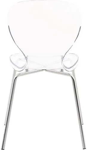 Miniatura 5 de Meridian Furniture Clarion Collection Modern - Silla de comedor apilable de policarbonato Lucite contemporánea con patas de metal resistentes, juego