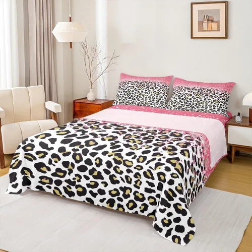 Miniatura 37 de Juego de sábanas abstractas de piel de guepardo, tamaño individual, decoración de lujo para habitación de niños, niñas y mujeres, juego de ropa