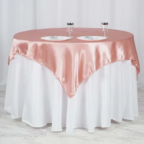 Miniatura 31 de Efavormart Paquete de 5 Sobremanteles Cuadrados de Satén de 60" para Decoraciones de Mesa de Bodas, Catering y Fiestas, Cubierta de Mantel Negro