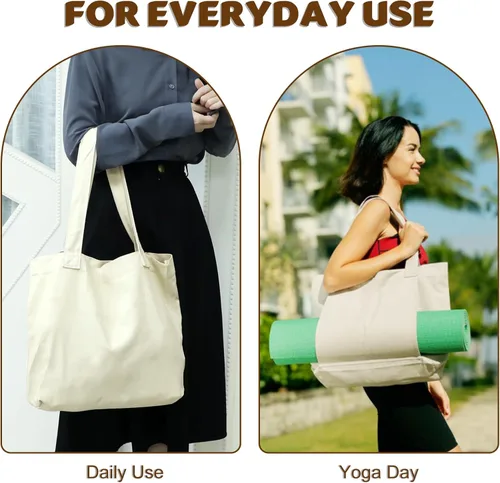 Miniatura 4 de Portador de Esterilla de Yoga, Bolsa de Gimnasio Con Soporte para Esterilla de Yoga, Bolsa de Lona para Mujer Con Correa para el Hombro Para Off