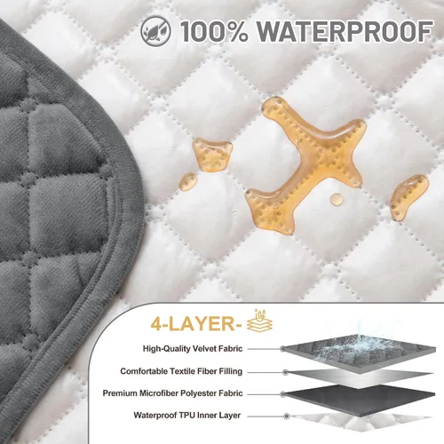 Miniatura 4 de Fundas para sofá modular reclinable, de terciopelo en forma de L, funda de consola central para perros y mascotas, lavable antideslizante, 1 funda