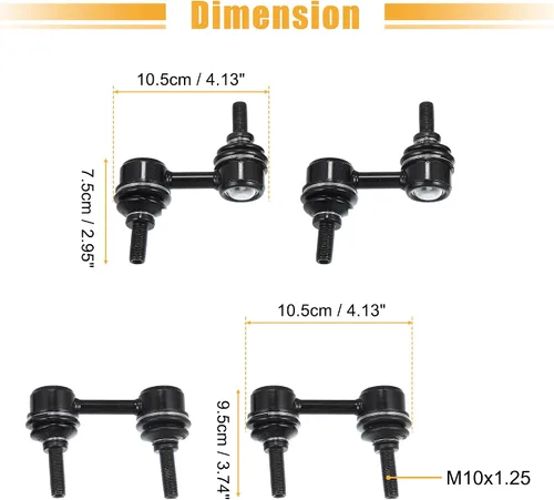Miniatura 6 de X AUTOHAUX 4 unids barra estabilizadora trasera delantera estabilizador final enlace suspensión kit para Subaru Forester 2003-2008 para Subaru