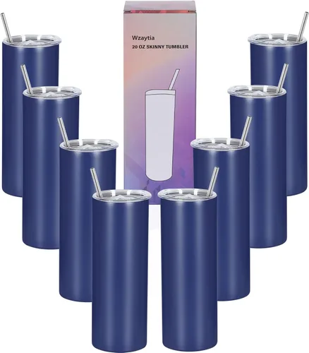 Miniatura 13 de Paquete de 4 vasos delgados de 20 onzas, juego de vasos delgados de acero inoxidable en caja de regalo individual, 20 onzas de capacidad, vaso