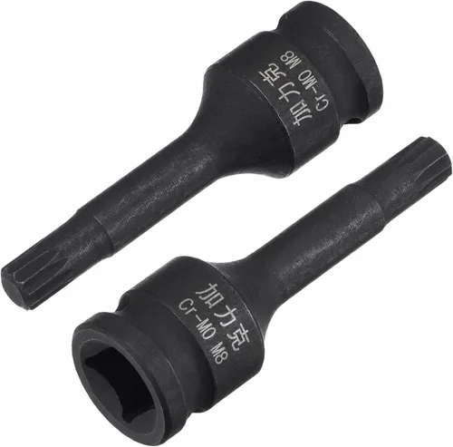 Miniatura 6 de uxcell M7 Impact Spline Bit Socket, 3/8" Square Drive 2.362 in Longitud CR-MO Tamaños métricos 2 Pcs