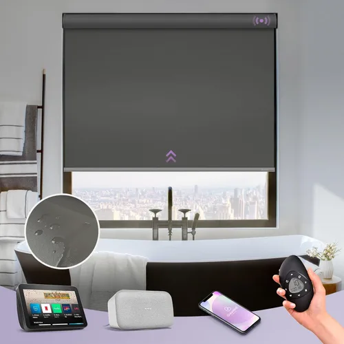 Miniatura 14 de Graywind Persiana Enrollable Motorizada 100% Opaca Compatible con Alexa Google Control Remoto Inteligente Persianas Recargables con Batería Motor