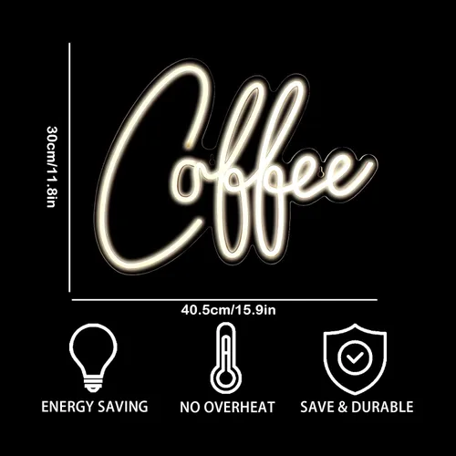 Miniatura 3 de Ineonlife Letrero de neón para barra de café, accesorios iluminados para decoración de pared, letrero LED moderno para cafetería, pequeña estación