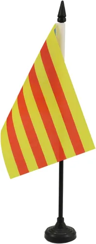 Miniatura 84 de Bandera de mesa de Andalucía 4'' x 6'' - Bandera de escritorio de la región española de Andalucía 5.9 x 3.9 in - Barra y base de plástico negro - AZ