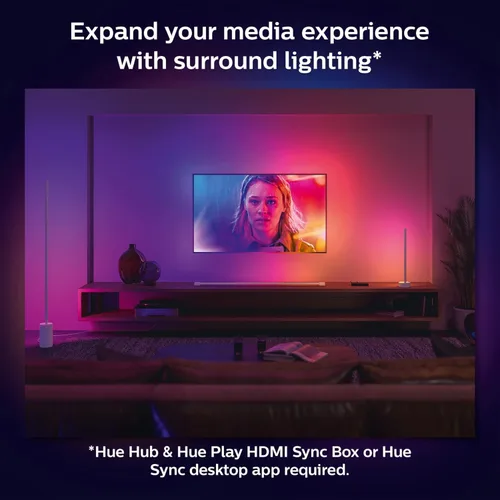 Miniatura 8 de Philips Hue - Tubo de luz LED inteligente grande, blanco - Luz LED de cambio de color blanco y ambiente de color - 1 paquete - Sincronización