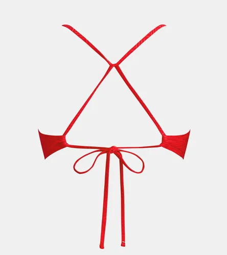 Miniatura 65 de CUPSHE - Parte superior de bikini para mujer; traje de baño superior con diseño cruzado, tirantes delgados y escote en V