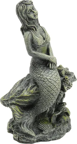 Miniatura 7 de TITA-DONG Estatua de sirena de acuario, hermosa decoración de resina segura para pecera, decoración de resina para decoraciones, escultura de sirena