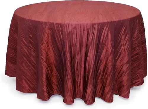 Miniatura 17 de Your Chair Covers - Mantel redondo de tafetán arrugado de 132 pulgadas - Mantel de comedor color champán, brillante aplastado para bodas, fiestas