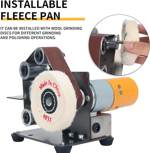 Miniatura 4 de Mini Lijadora de Banda Banco Rectificadora de Metal para Hacer Cuchillos Pequeña Máquina Eléctrica de Afilar, Pulidora de 7 Velocidades Ajustables