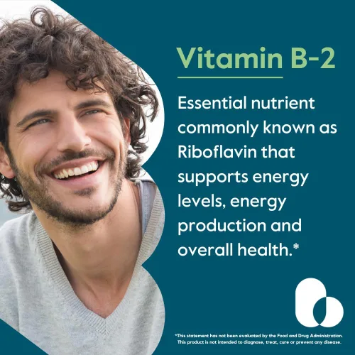 Miniatura 2 de BESTVITE Vitamina B-2 100 mg (240 cápsulas vegetarianas) - Sin estearatos - Sin fosfato dicálcico - Vegano - Sin OMG - Sin gluten