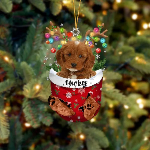 Miniatura 139 de Adorno de Navidad personalizado para perro Airedale Terrier en bolsillo de nieve, adorno para árbol de Navidad, idea de regalo para amantes