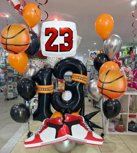 Miniatura 5 de Globos de baloncesto, suministros de fiesta deportiva, zapatos de baloncesto, globo, baloncesto, zapatos snesker, globo para hombres, adolescentes