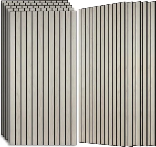 Miniatura 9 de Paneles de sonido de chapa de madera, paquete de 10 paneles de pared de 47.2 x 23.6 pulgadas, paneles acústicos decorativos para paredes