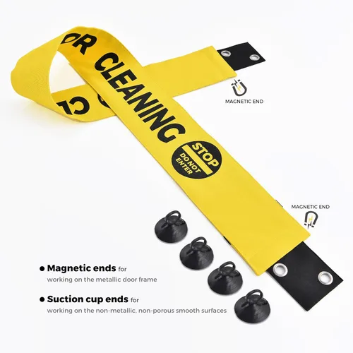Miniatura 2 de Letrero magnético de nailon para baño cerrado para limpieza, cierre para limpieza de puerta de baño, extremos magnéticos