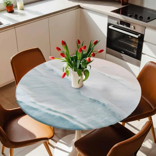 Miniatura 37 de Mantel Ajustable con Cola de Conejo de Pascua para Mesa Redonda, Cubierta de Mesa de Tulipán y Huevo de Primavera con Borde Elástico Impermeable