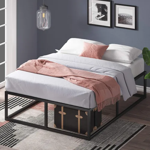 Miniatura 13 de Zinus Joseph - Marco de cama de plataforma de 10 pulgadas, soporte de listones de madera, no necesita somier, embalaje ecológico WonderBox(TM)