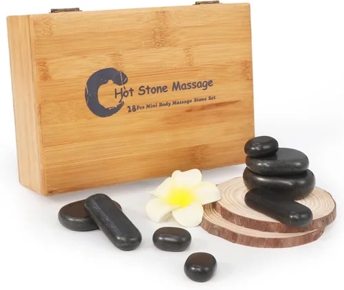 Miniatura 9 de Master Massage Juego de 28 piezas de piedra caliente esencial para masaje de piedras calientes para terapia de piedras profesionales o en casa