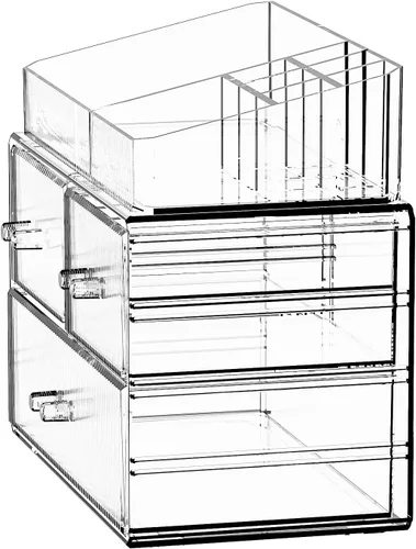 Miniatura 5 de ZHIAI Organizador Cosmético Apilable, Organizador Cosmético de Acrílico para Cómoda, Tocador, Gabinete de Cocina, Baño, Debajo del Fregadero