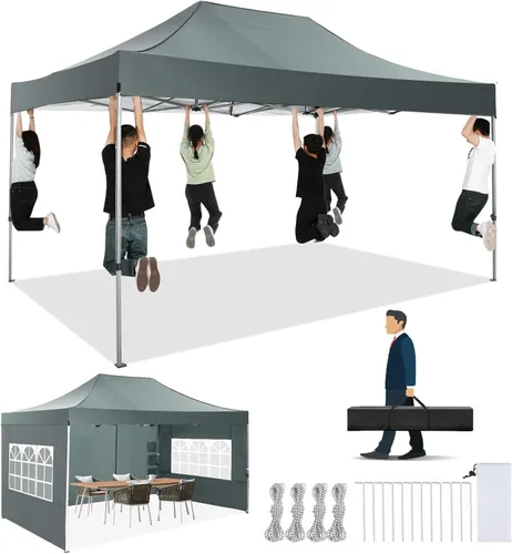 Miniatura 50 de COBIZI Tienda de campaña desplegable resistente de 10 x 10 pies con 4 paredes laterales, marco grueso, tiendas comerciales fáciles de instalar al