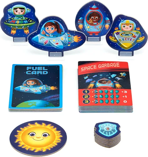 Miniatura 5 de Little Astronauts - Juego de mesa para niños a partir de 4 años – Carrera de cohetes alrededor del sistema solar y explora el espacio – Divertido