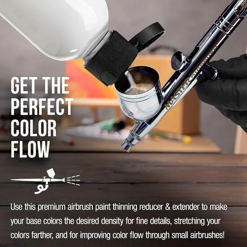 Miniatura 4 de U.S. Art Supply Base reductora y extensora para aerógrafo de 4 onzas para pinturas acrílicas, diluyente de pintura para aerógrafo, reduce