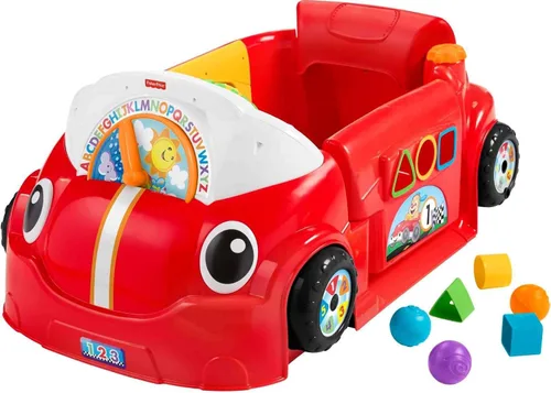 Fisher-Price Laugh & Learn Carro de actividades Smart Stages con luces musicales y escenarios inteligentes para bebés y niños pequeños, rojo