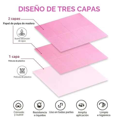 Miniatura 4 de Makartt Alfombrillas de Uñas Desechables: 50 Piezas Fáciles de Limpiar, Toalla de Mesa de Uñas Impermeable de 3 Capas para Manicura y Pedicura