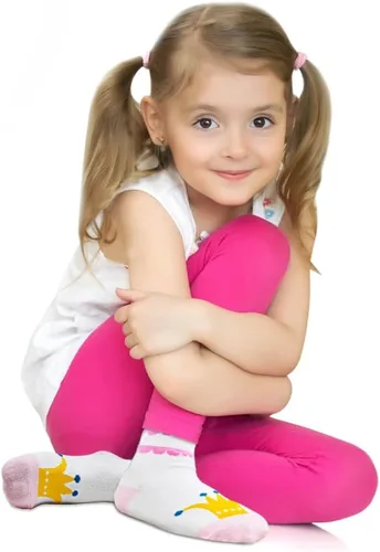 Miniatura 3 de SkiBeaut Calcetines para bebés y niñas, 12 pares de calcetines antideslizantes para niños pequeños con agarre para niñas de 0 a 7 años