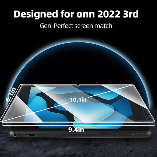 Miniatura 3 de Onn - Paquete de 3 protectores de pantalla para tablet de 10.1 pulgadas, protector de pantalla de vidrio templado de 10.1 pulgadas para tableta Onn