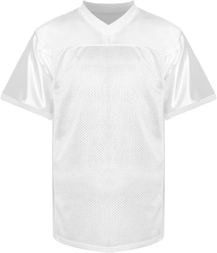 Miniatura 2 de MESOSPERO Camisetas de fútbol en blanco para hombre, camisa de fútbol lisa de poliéster de malla, ropa deportiva S-3XL, negro, blanco, gris