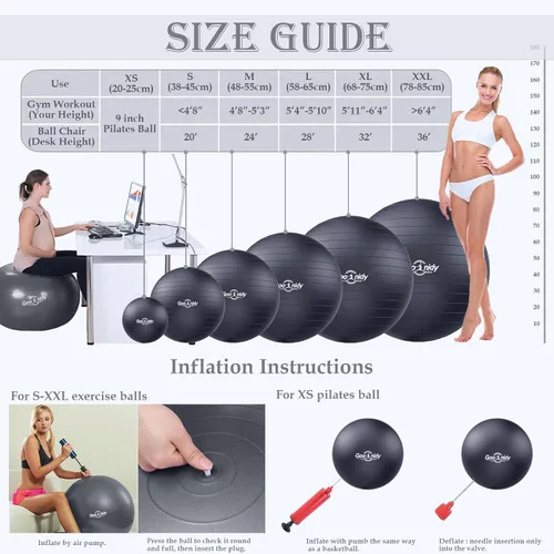Miniatura 5 de Pelota de ejercicio suave, silla de yoga de pilates antiestallido, soporta 2200 libras, equipo de entrenamiento con bomba para mujeres embarazo