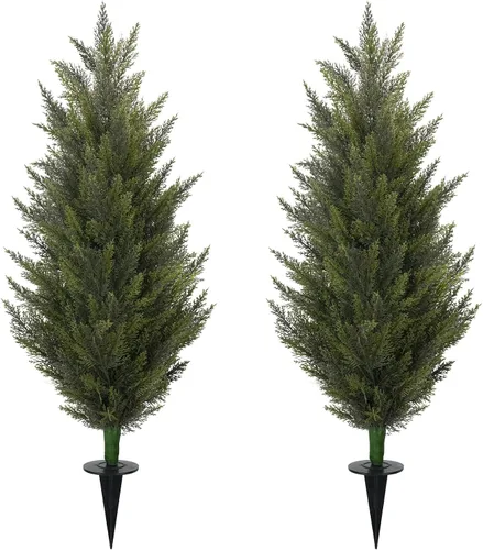Miniatura 8 de Árbol artificial de 43.3 pulgadas / 3.6 pies con flores de camelia, árbol de otoño falso con 32 flores florecientes, árbol naranja para otoño