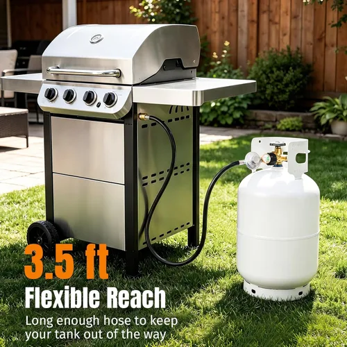 Miniatura 7 de SHINESTAR Regulador y Manguera Universal para Parrilla de Gas de 3.5 Pies con Manómetro, Repuesto para Calentador de Patio, Weber, Charbroil
