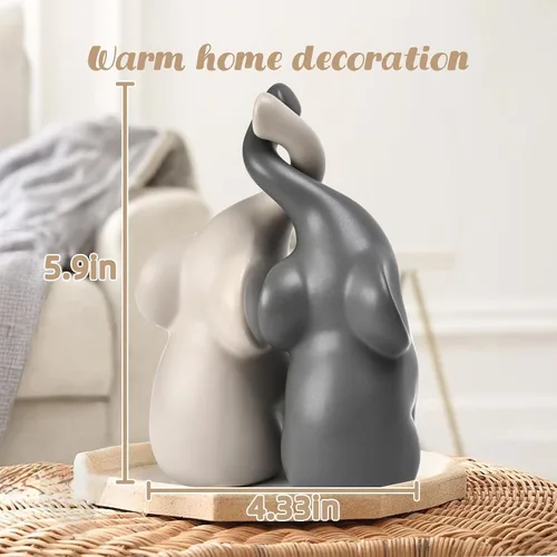 Miniatura 2 de Estatuas de elefante, decoración del hogar, figuras pequeñas, decoración de cerámica para el hogar, decoración de elefante de hermandad, adorno