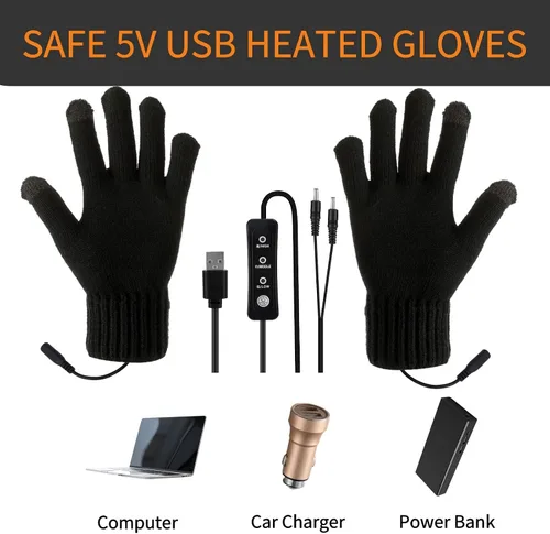 Miniatura 2 de Guantes eléctricos con calefacción USB de 5 V para hombres y mujeres, mantienen tus manos calientes con calentadores de manos de invierno, guantes