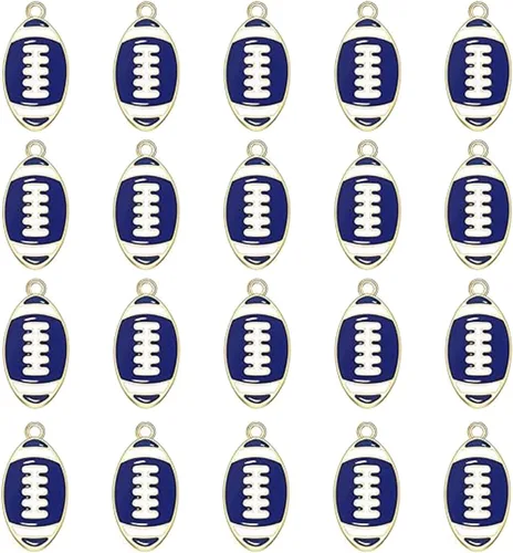 20 piezas de dijes deportivos de esmalte, colgantes de baloncesto y béisbol para hacer joyas, dijes de juego de pelota con strass, dijes de softball