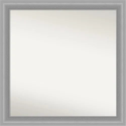 Miniatura 147 de Amanti Art Espejo de baño plateado para sobre el fregadero, 24 x 24 pulgadas, espejo cuadrado de peltre forjado a medida, marco de madera casual