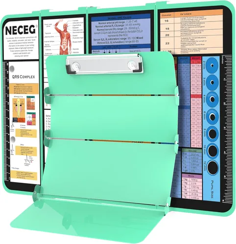 Miniatura 12 de Portapapeles de Enfermería Plegable - 4 Capas de Aluminio, Portapapeles Plegable para Enfermera, Edición Médica de Enfermería, Hojas de Referencia