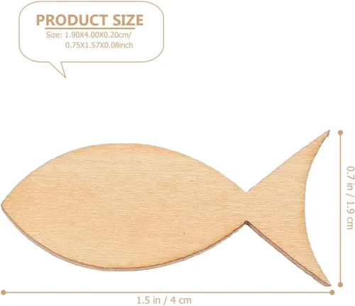 Miniatura 5 de EXCEART 100 piezas de recortes de madera sin terminar 1.575 x 0.748 in de madera de tilo en blanco para pintar, manualidades y decoración