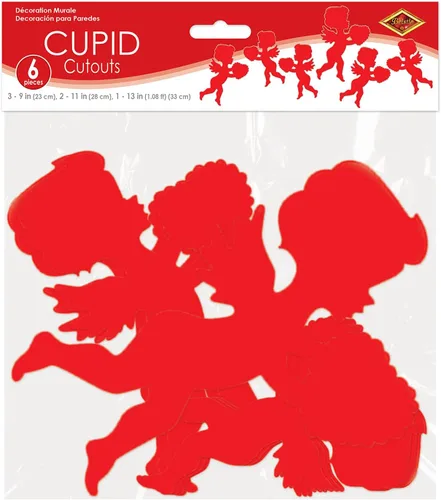 Miniatura 5 de Beistle Papel Cupido Rojo Surtido Siluetas Decoración, 6 unidades, Paquete de 1