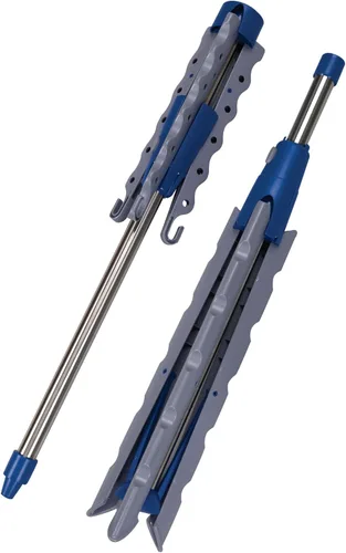 Miniatura 5 de Household Essentials 5009-1 Tendedero portátil plegable para interiores con trípode para colgar ropa Plata y azul tamaño mediano