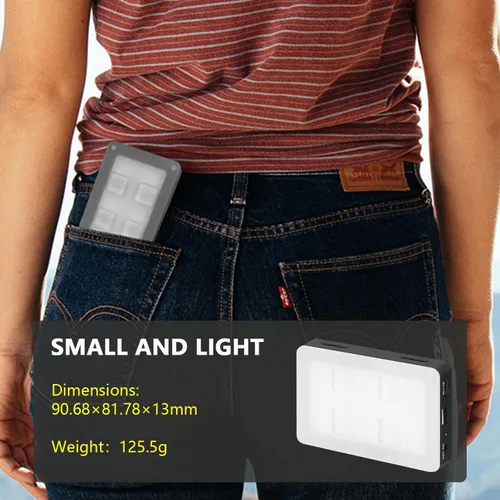 Miniatura 7 de Sevenoak SK-L3 Luz de video RGB, batería recargable incorporada de 1800 mAh para cámaras DSLR profesionales, video fotográfico, luz LED de cámara