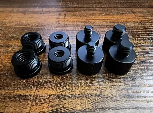 Miniatura 3 de Kit de adaptador de rosca de micrófono de 5/8 a 3/8 adaptadores de tornillo de micrófono 1/4 a 5/8 Adaptador de soporte de micrófono de aleación